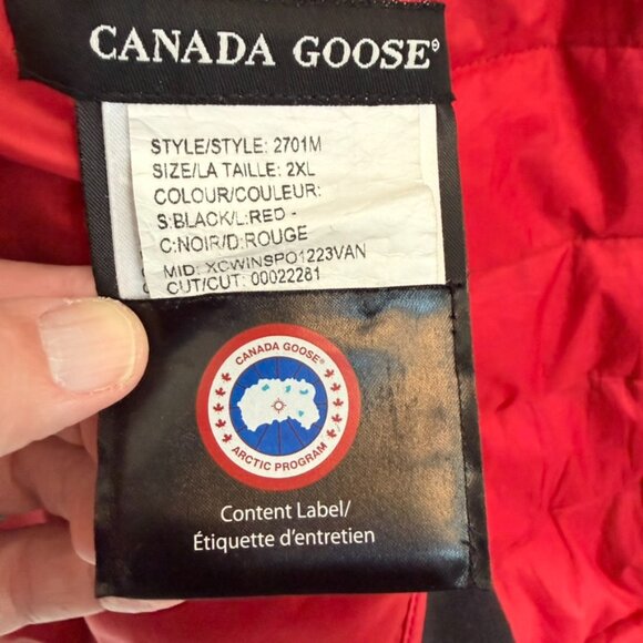Canada Goose Hybrid Lite Down Jacket (Black/Red) – Size 2XL - Picture 8 of 14